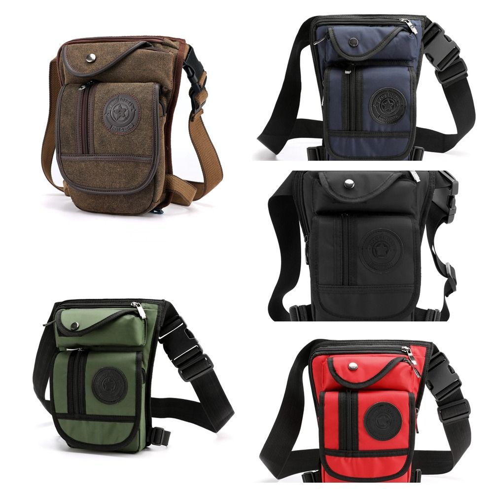 Motorcycle Leg Bag Drop Thigh Pouch - 남성용 캔버스 소재 허리 가방, 허벅지에