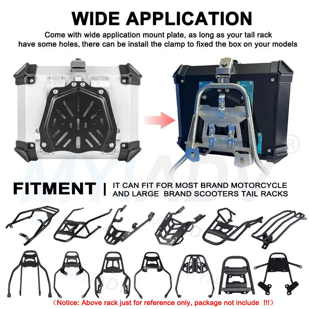 45L, 55L, 65L 용량의 범용형 탑 박스, 오토 - Aluminum Top Case Luggage Box 45L 55L 리뷰 및 가격