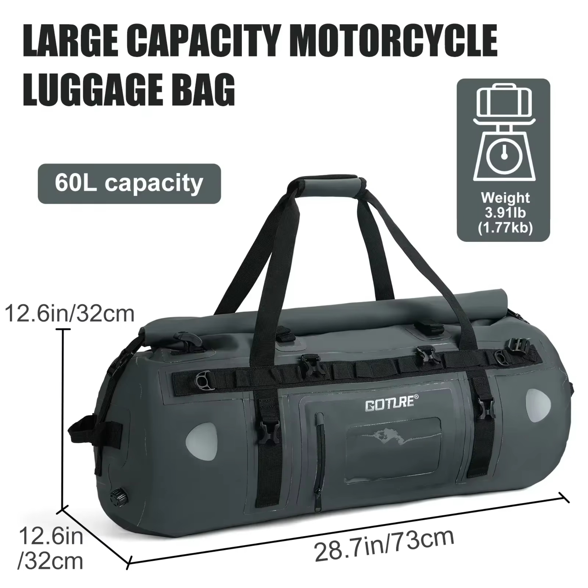 고투어 40/60L 방수 오토바이용 테일 백, 롤탑 디 - Motorcycle Tail Bag Waterproof Roll Top 리뷰 및 가격