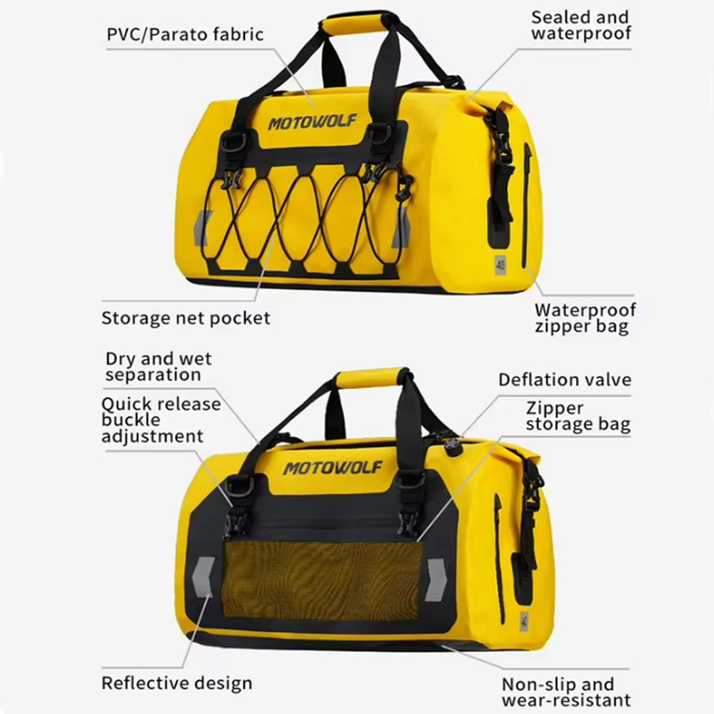 오토바이 뒷좌석 테일 백 롤탑 드라이 더플 백 반사 기 - Motorcycle Tail Bag Waterproof Roll Top 리뷰 및 가격
