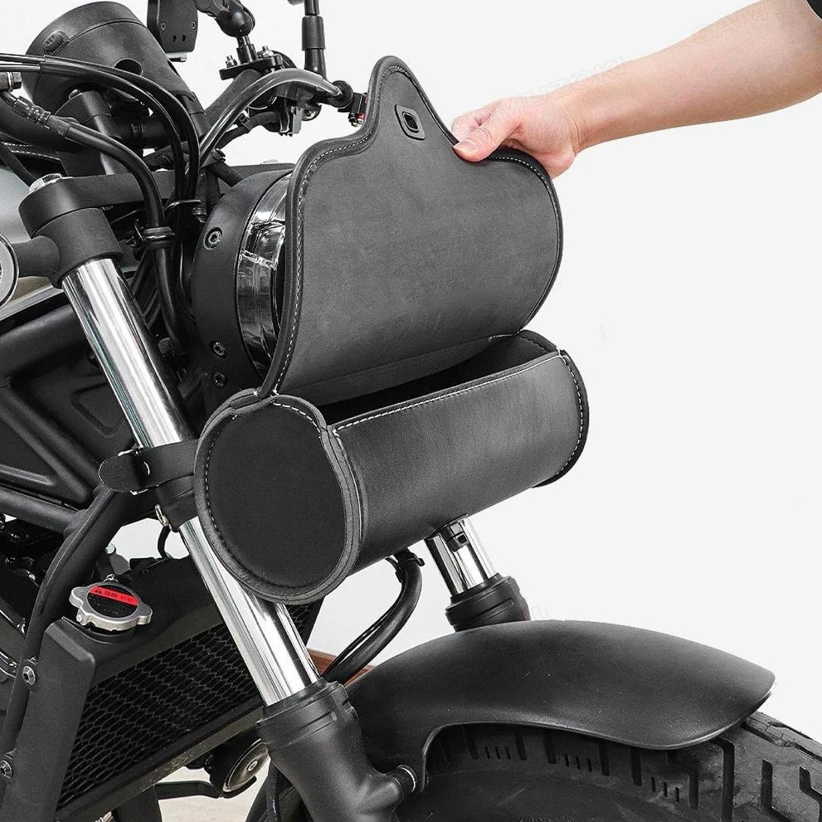 빈티지 가죽 오토바이 가방 내마모성 빈티지 가죽 핸들바 - Waterproof Motorcycle Handlebar Bag Pouch 리뷰 및 가격
