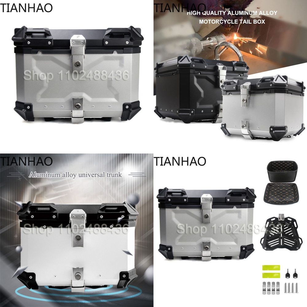 유니버설 오토바이 리어 트렁크 탑 케이스 55L 45L - Aluminum Top Case Luggage Box 45L 55L 리뷰 및 가격