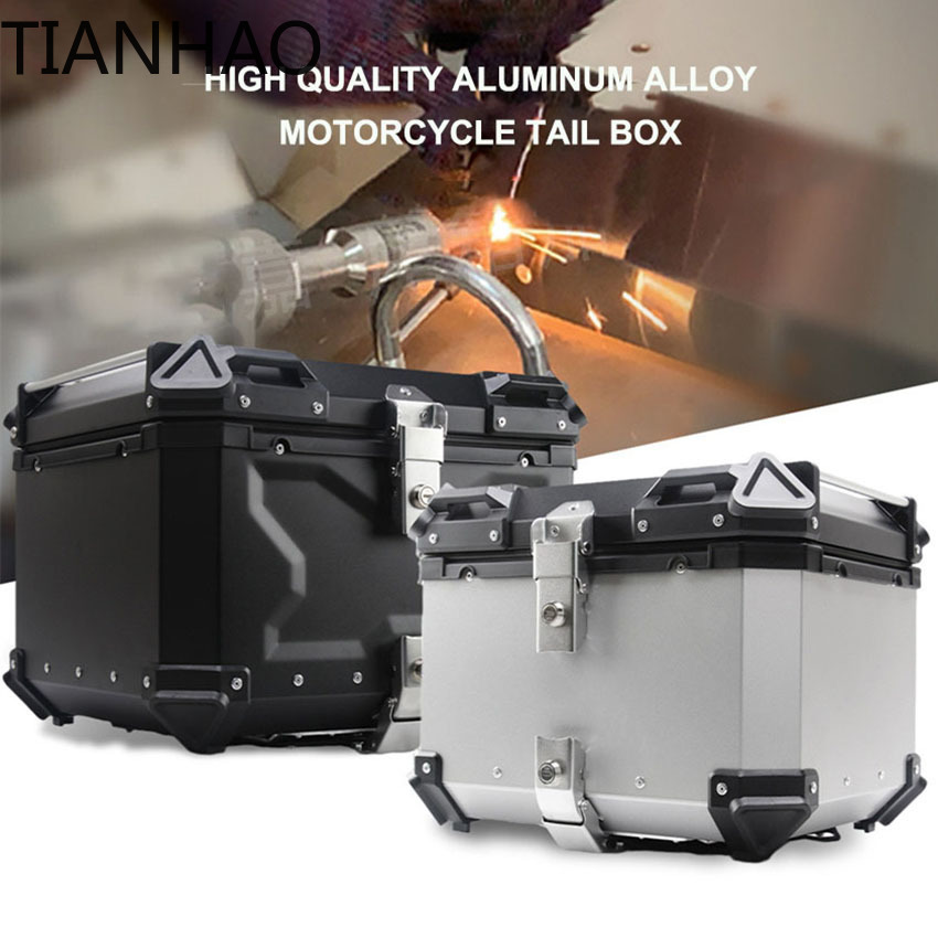 유니버설 오토바이 리어 트렁크 탑 케이스 55L 45L - Aluminum Top Case Luggage Box 45L 55L 리뷰 및 가격